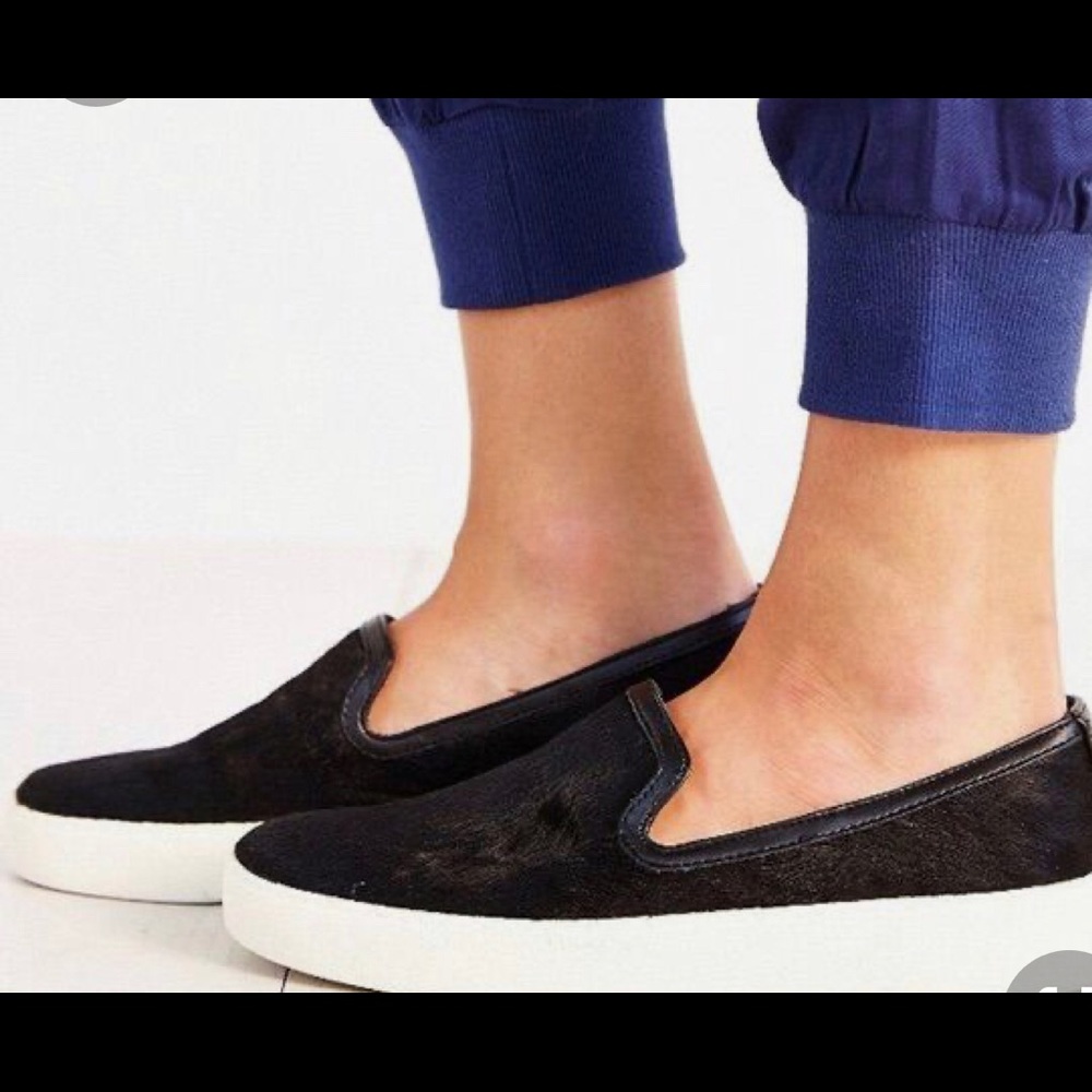 Sam Edelman Becker black calf hair slip-ons Sz 6.5
